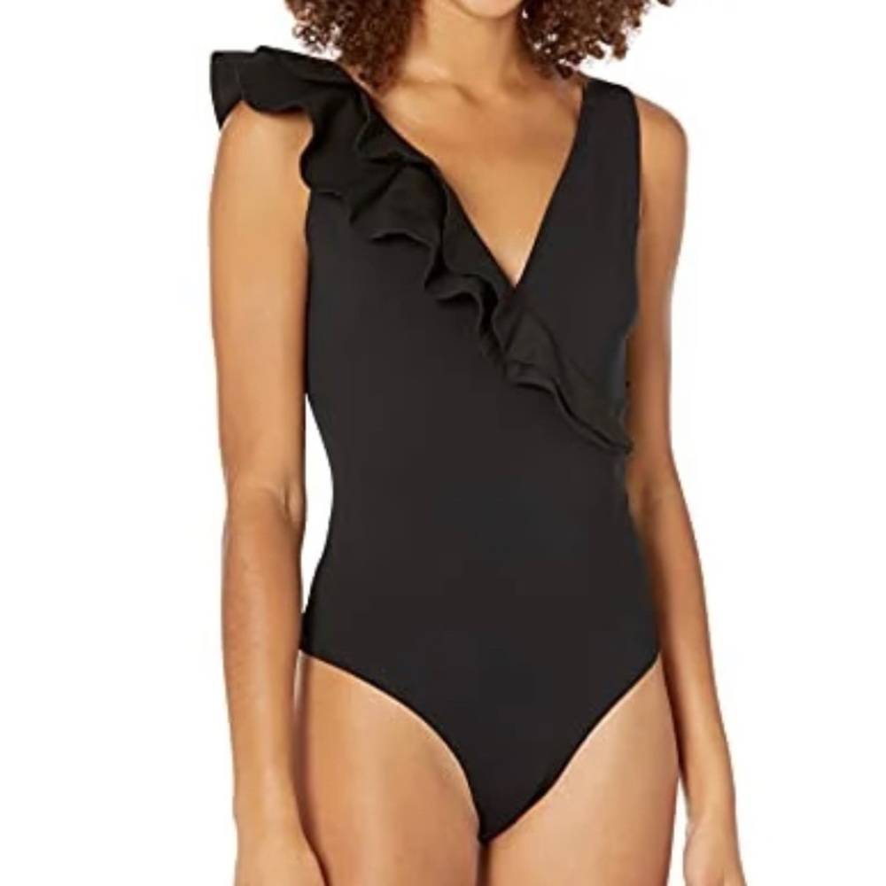 BCBGMAXAZRIA Ruffle Bodysuit size LARGE